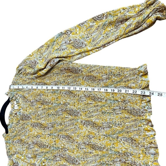 ANTHROPOLOGIE Joie Yellow Paisley Smocked Long Sleeve Blouse - Picture 10 of 10